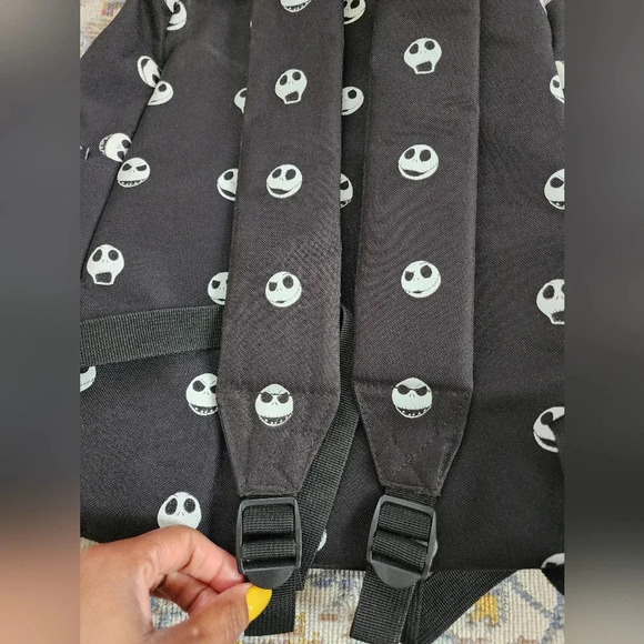 Loungefly Disney The Nightmare Before Christmas Jack Head Print Nylon Backpack. main image 13